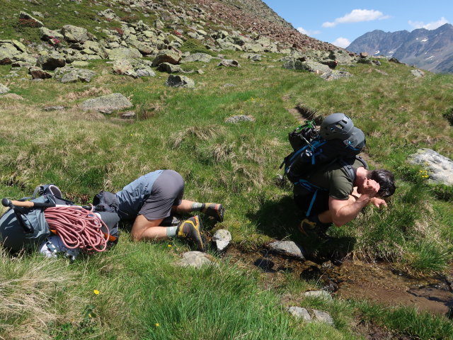 Christoph und Alexander am Sonnberg-H&ouml;henweg zwischen Koner-Rinne und Bichelebach (26. Juni)