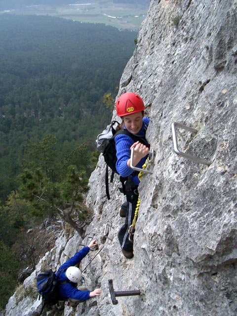 Wildenauersteig: Carmen in der Schlüsselstelle