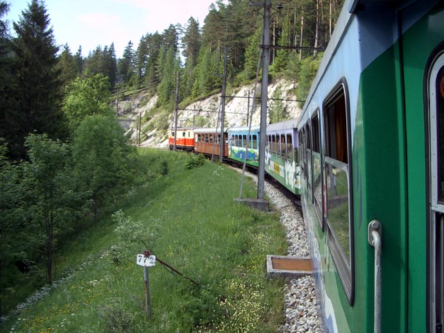 E 6846 'Ötscherland' bei der Ausfahrt aus dem Bahnhof Erlaufklause (31. Mai)