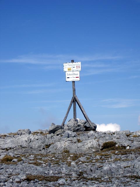 Wegweiser am Hochschwab, 2.277 m (27. Sep.)