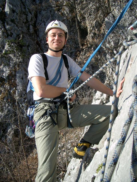 Tirolersteig: Michael in der 3. Seillänge