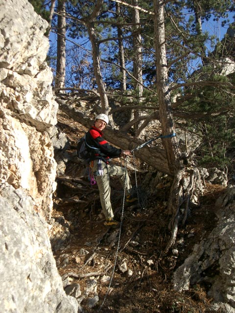 Tirolersteig: Michael in der 10. Seillänge