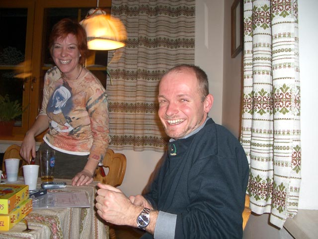 Claudia und Thomas im Alois Günther Haus, 1.782 m (31. Dez.)
