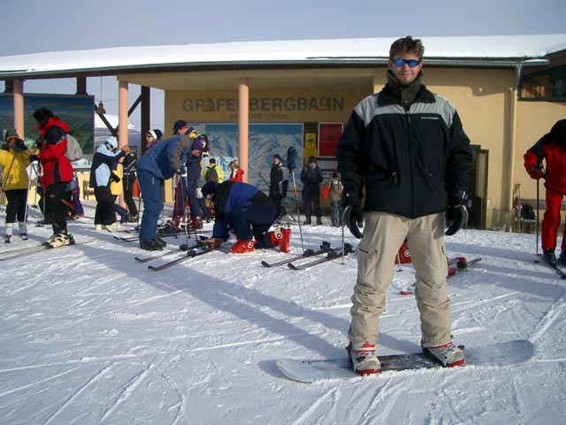 Markus bei der Bergstation der Grafenbergbahn, 1.713 m (3. Jän.)
