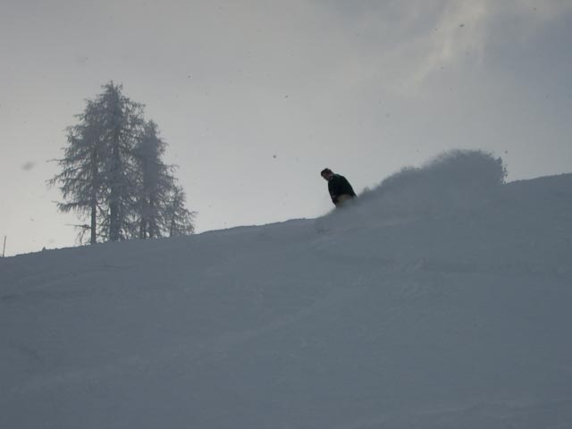 Markus auf der Abfahrt zur Großunterberg Alm (6. Jän.)