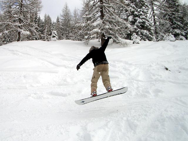 Markus auf der Abfahrt von der Oberzauch-Alm nach Zauchensee (8. Jän.)