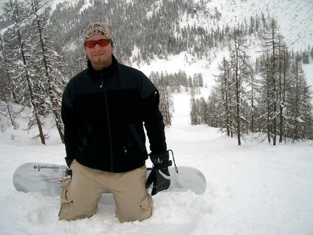 Markus auf der Schiroute vom Gamskogel zur Oberzauch-Alm (8. Jän.)