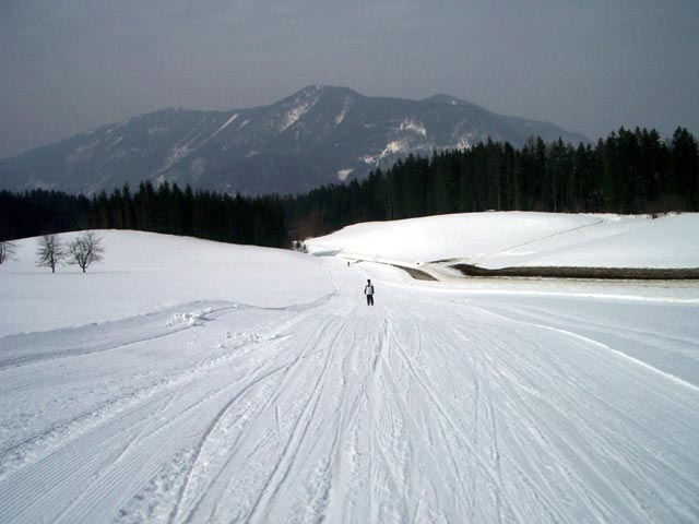 Daniela am Schiweg zwischen Lift 2 und Lift 3