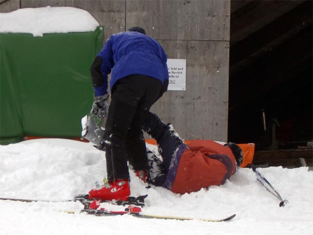 Andreas und Claudia bei der Bergstation des Schlepplifts Fuchswald II