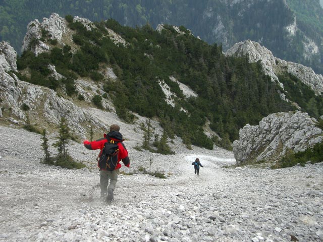 Michael und Irene in der Geröllhalde