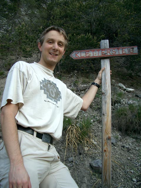 Ich bei der Abzweigung zum Klettersteig