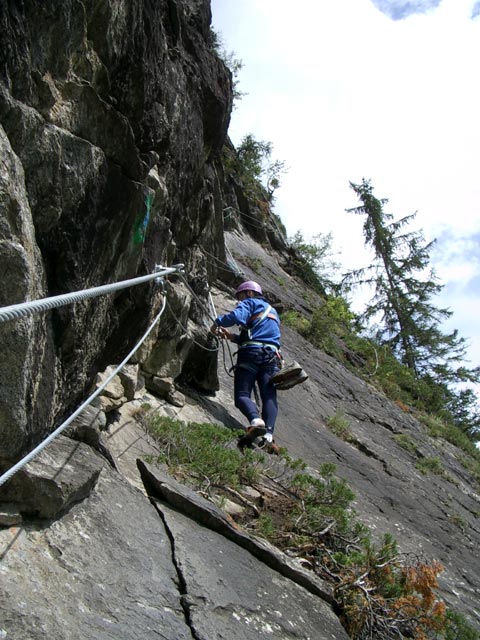 Klettersteig Fallbach: Reinhard im oberen Teil (12. Juli)