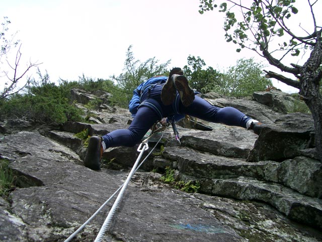 Klettersteig Fallbach: Reinhard im oberen Teil (12. Juli)