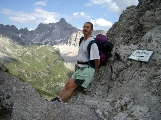 Erich auf Weg 601 zwischen Roßkarschartl und Steinseehütte (30. Juli)