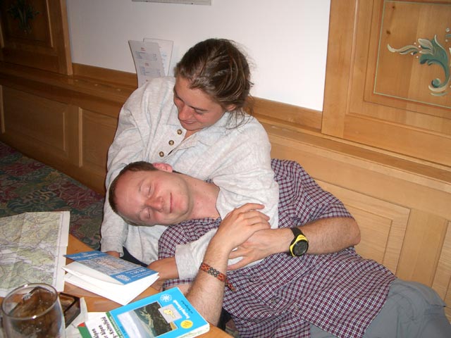 Christoph und Gudrun in der Klippitztörlhütte, 1.642 m (3. Sep.)