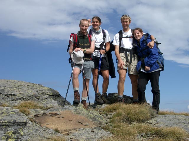 Christoph, Gudrun, ich und Daniela am Fuchskogel, 2.214 m (4. Sep.)