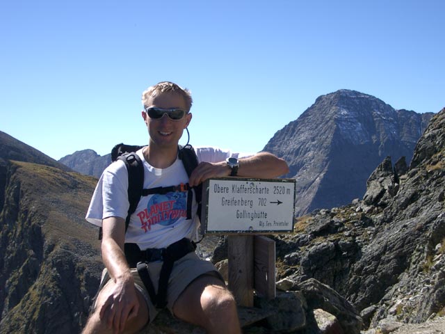 Ich in der Oberen Klafferscharte, 2.520 m (18. Sep.)
