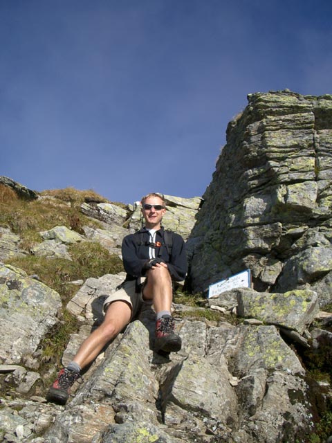 Ich an der Abzweigung zum Südgrat der Hochwildstelle (19. Sep.)