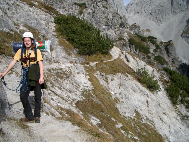 Jubiläumssteig: Daniela beim Einstieg (25. Okt)