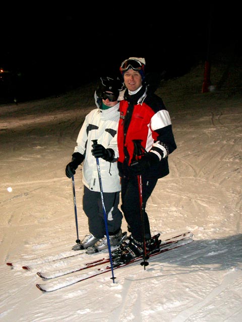 Daniela und ich am Übungshang (31. Dez.)