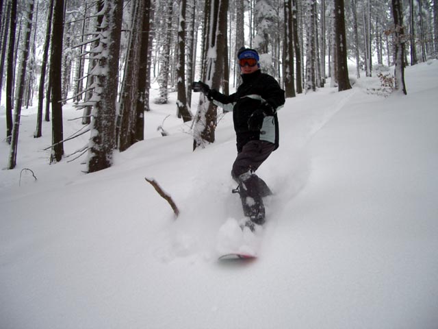 Christian im Wald zwischen Langer Mulde und Wald-Abfahrt