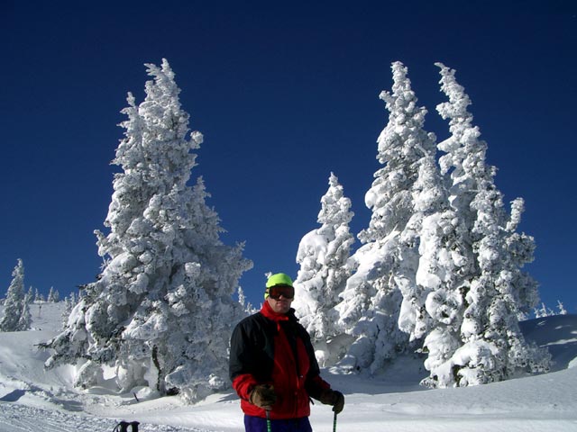 Erich auf der Abfahrt des Schilifts