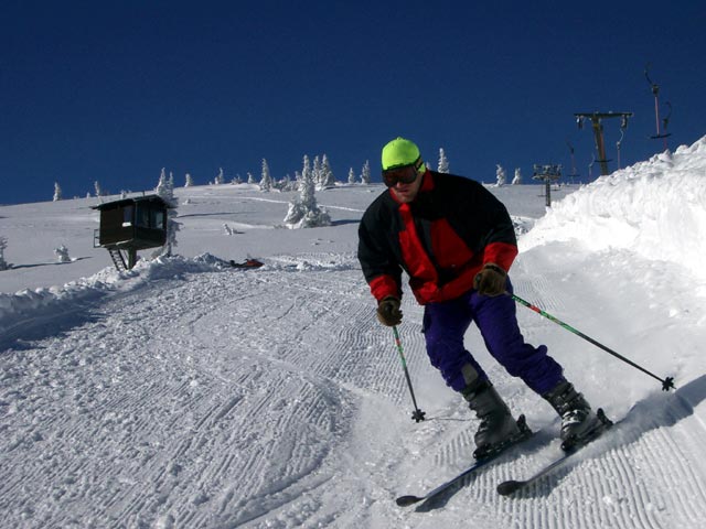 Erich auf der Abfahrt des Schilifts