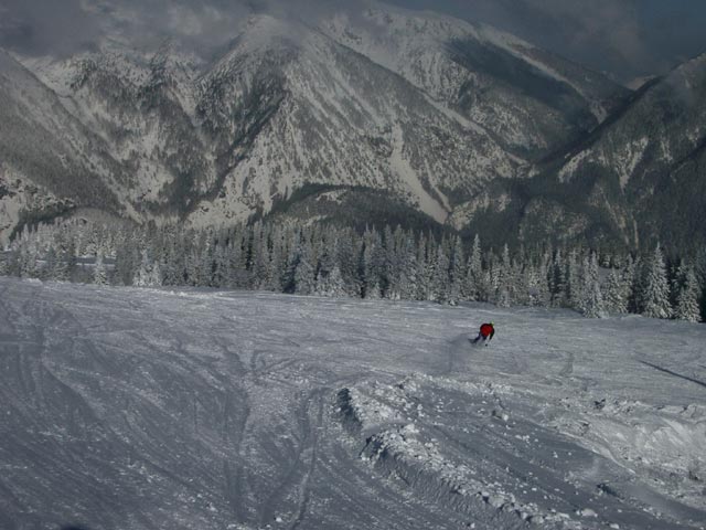 Erich auf der Abfahrt des Schilifts
