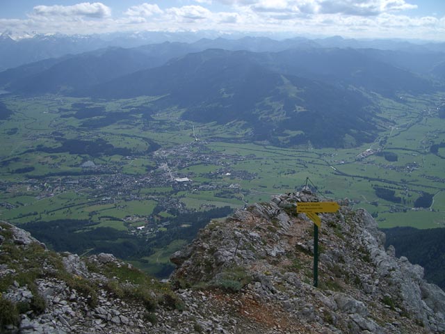 Einmündung des Südwandklettersteigs in den Normalweg (3. Juli)