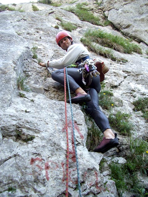 'Spigolo De Infanti': Paulus in der 1. Seillänge (13. Juli)