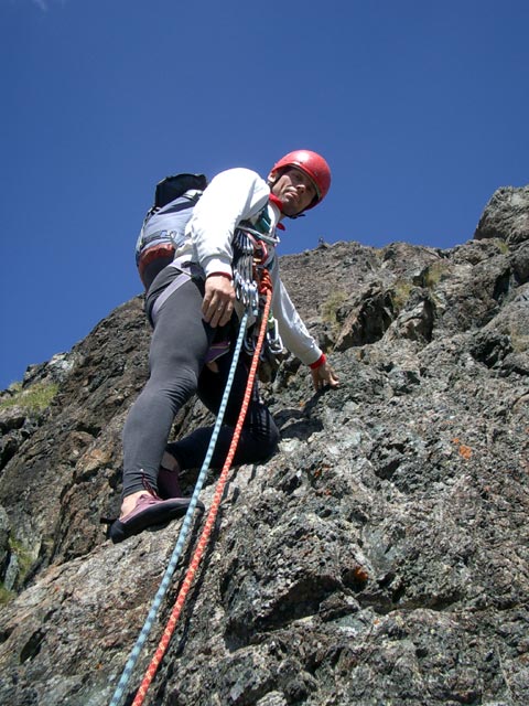 Blauspitz-Ostgrat: Paulus in der 1. Seillänge (15. Juli)