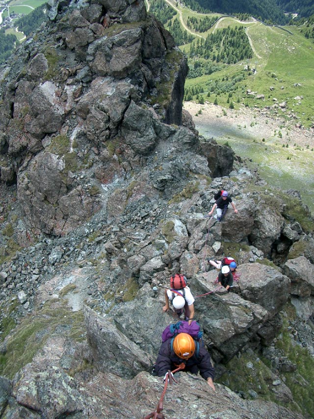 Blauspitz-Ostgrat: Erich in der 4. Seillänge (15. Juli)