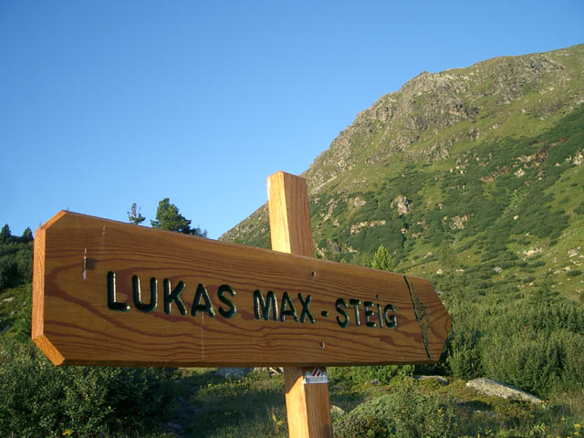 Abzweigung zum Lukas Max-Steig (13. Aug.)
