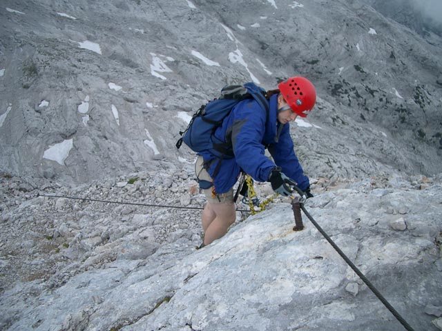 Kamin-Pfeilersteig: Daniela im Ausstieg (27. Aug.)