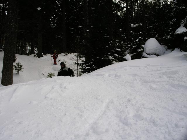 Markus zwischen Kanonenrohr und Familienabfahrt