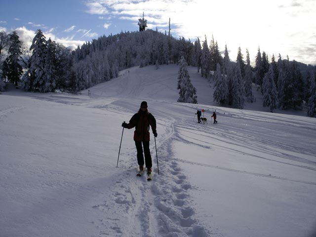 Sonja auf der Skiroute Schneissl