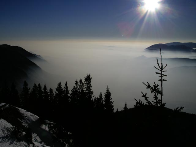 Nebelmeer über dem Schwarzatal