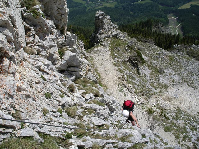 Kronich-Eisenweg: Gudrun im Einstieg