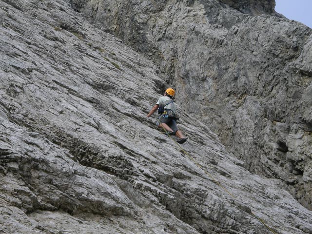 Gamsplatte: Axel in der 1. Seillänge