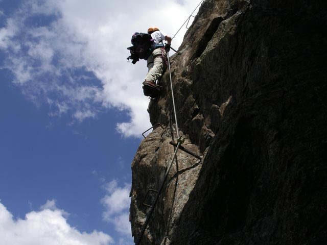 Blauspitz-Klettersteig: Erich im letzten Aufschwung (14. Juli)
