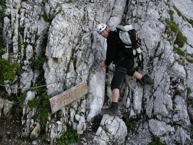 Hochstuhl-Klettersteig: Erich beim Einstieg (2. Sep.)