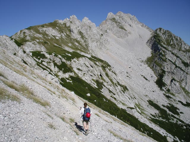 Daniela zwischen Hochstuhl und Bielschitzasattel (2. Sep.)