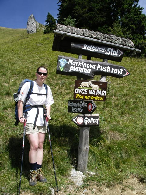 Daniela zwischen Maria-Elend-Sattel und Koca na Golici (3. Sep.)