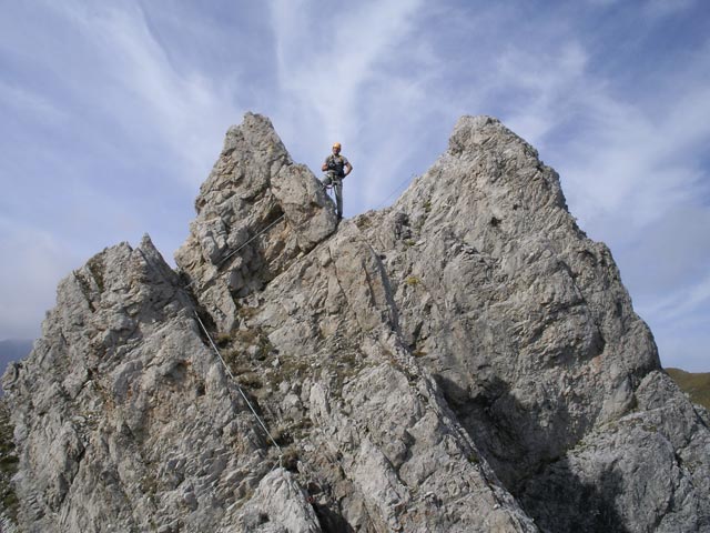 Madonnen-Klettersteig: Axel auf der Kleinen Gamswiesenspitze