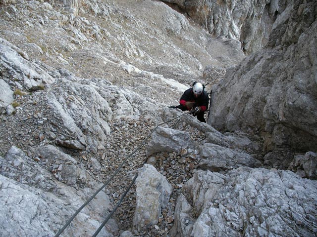 Erich am alten ÖTK-Klettersteig (8.Okt.)