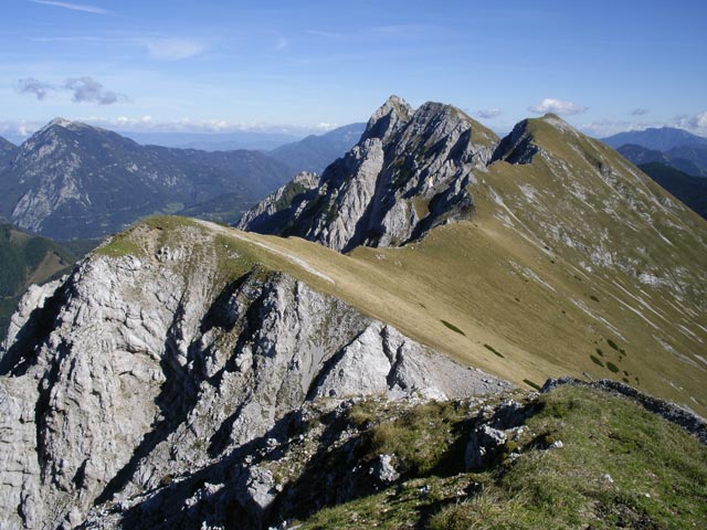 Windhöhe, Koschutnikturm, Breitwand und Hohe Spitze vom Tegoska gora aus (8.Okt.)