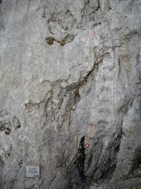 Einstieg der Via Ferrata Sartor (28. Okt.)