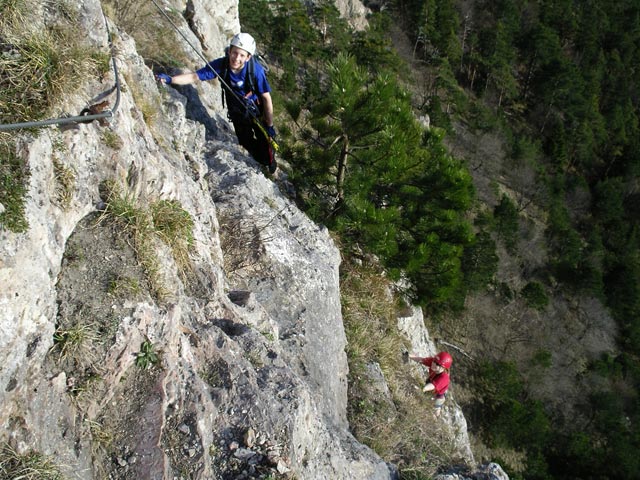 Pittentaler Klettersteig: Christoph im Ausstieg