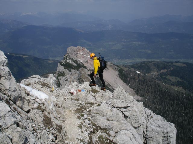 Andreas beim Ausstieg des Uiberlacher Weges