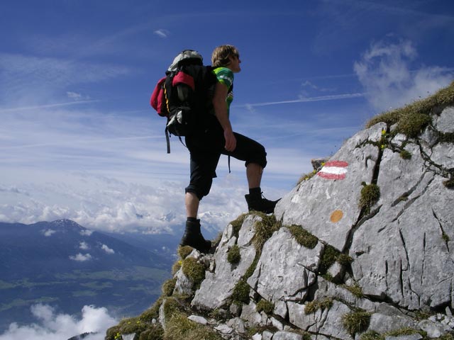 Erich zwischen Bettelwurfhütte und Westgrat-Klettersteig (12. Mai)